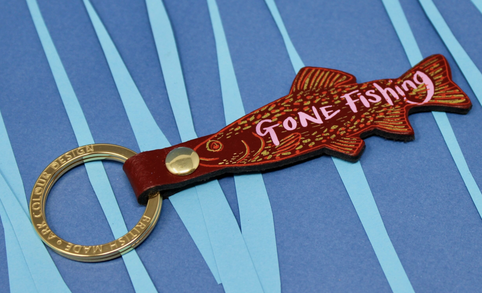 The Birch Store Gone Fishing Leather Key Fob