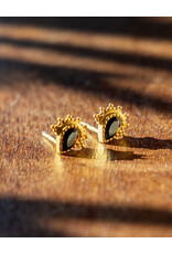 Satya Jewelry Black Onyx Stud Earrings