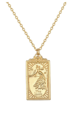 Satya Jewelry 18k Gold Plated Tarot Card Necklace - The Lovers