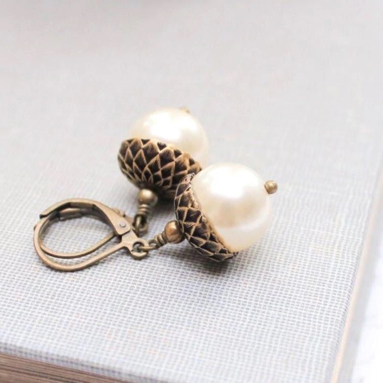 The Birch Store Pearl Acorn Earrings