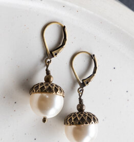 The Birch Store Pearl Acorn Earrings