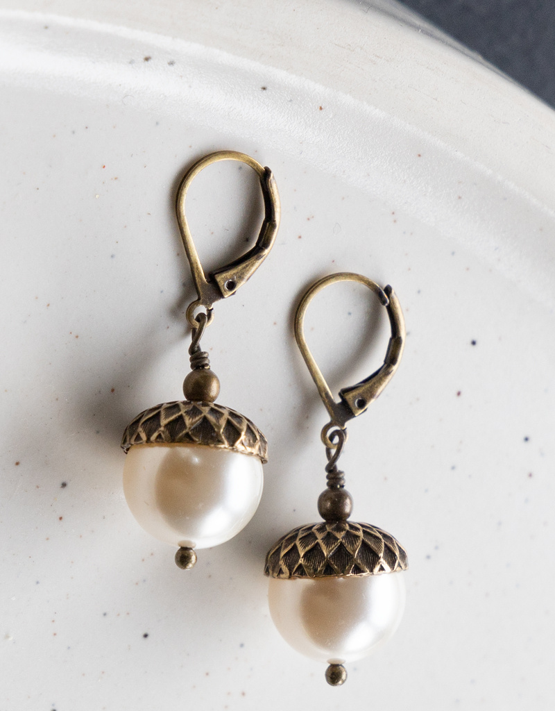 The Birch Store Pearl Acorn Earrings