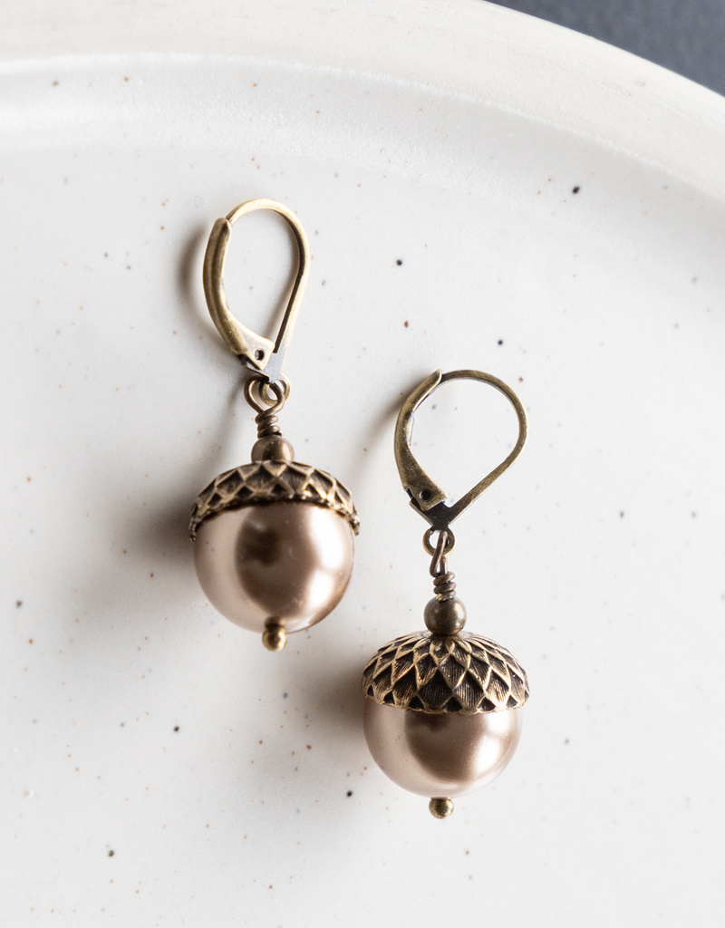 The Birch Store Pearl Acorn Earrings