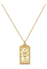 Satya Jewelry 18k Gold Plated Tarot Card Necklace - The World