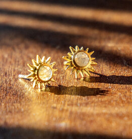 Satya Jewelry Labradorite Sunburst Stud Earrings