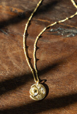 Satya Jewelry 18k Gold Plated Spinning Celestial Pendant Necklace