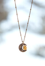 Satya Jewelry 18k Gold Plated Spinning Celestial Pendant Necklace