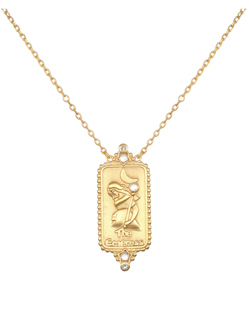 Satya Jewelry 18k Gold Plated Tarot Necklace - The Empress