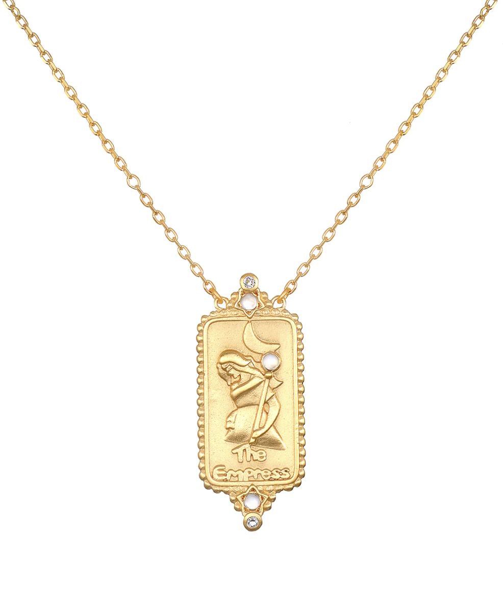 Satya Jewelry 18k Gold Plated Tarot Necklace - The Empress