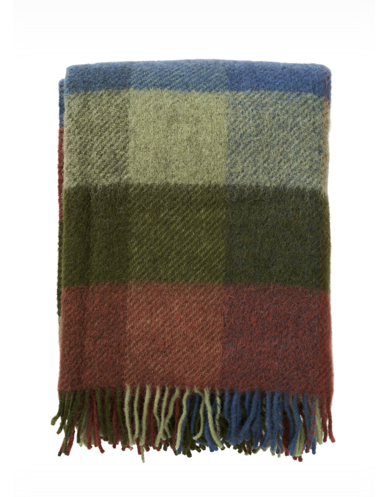 The Birch Store Gotland Wool Throw Green Plaid