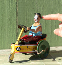 die Blechfabrik e.K. Wind Up Toy! Metal Clown in Cart