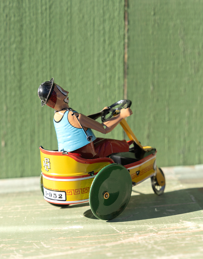die Blechfabrik e.K. Wind Up Toy! Metal Clown in Cart