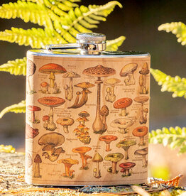 Spitfire Girl Wooden Fungi Print Hip Flask