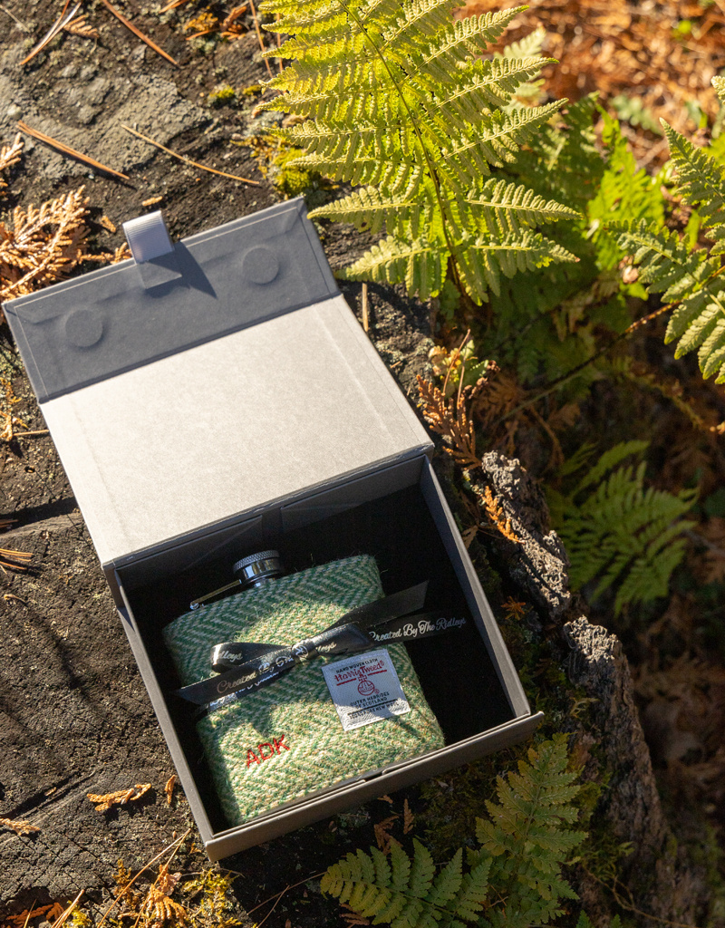 The Birch Store Tweed ADK Embroidered Hip Flask