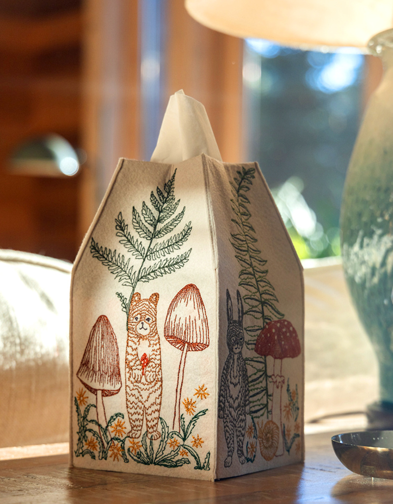 Coral & Tusk Embroidered Tissue Box Cover