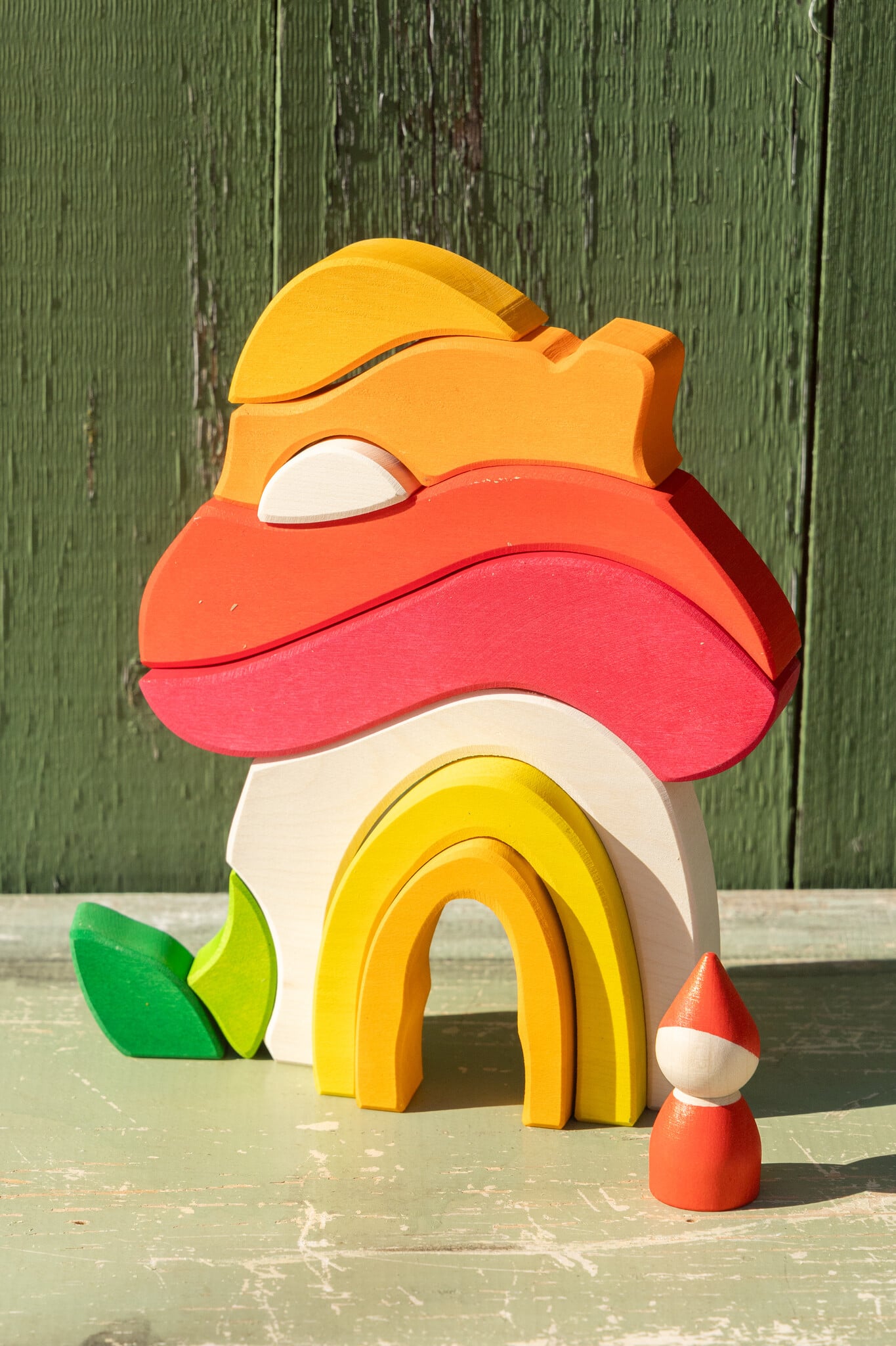 Goki America Handcrafted Wooden Mushroom Block House