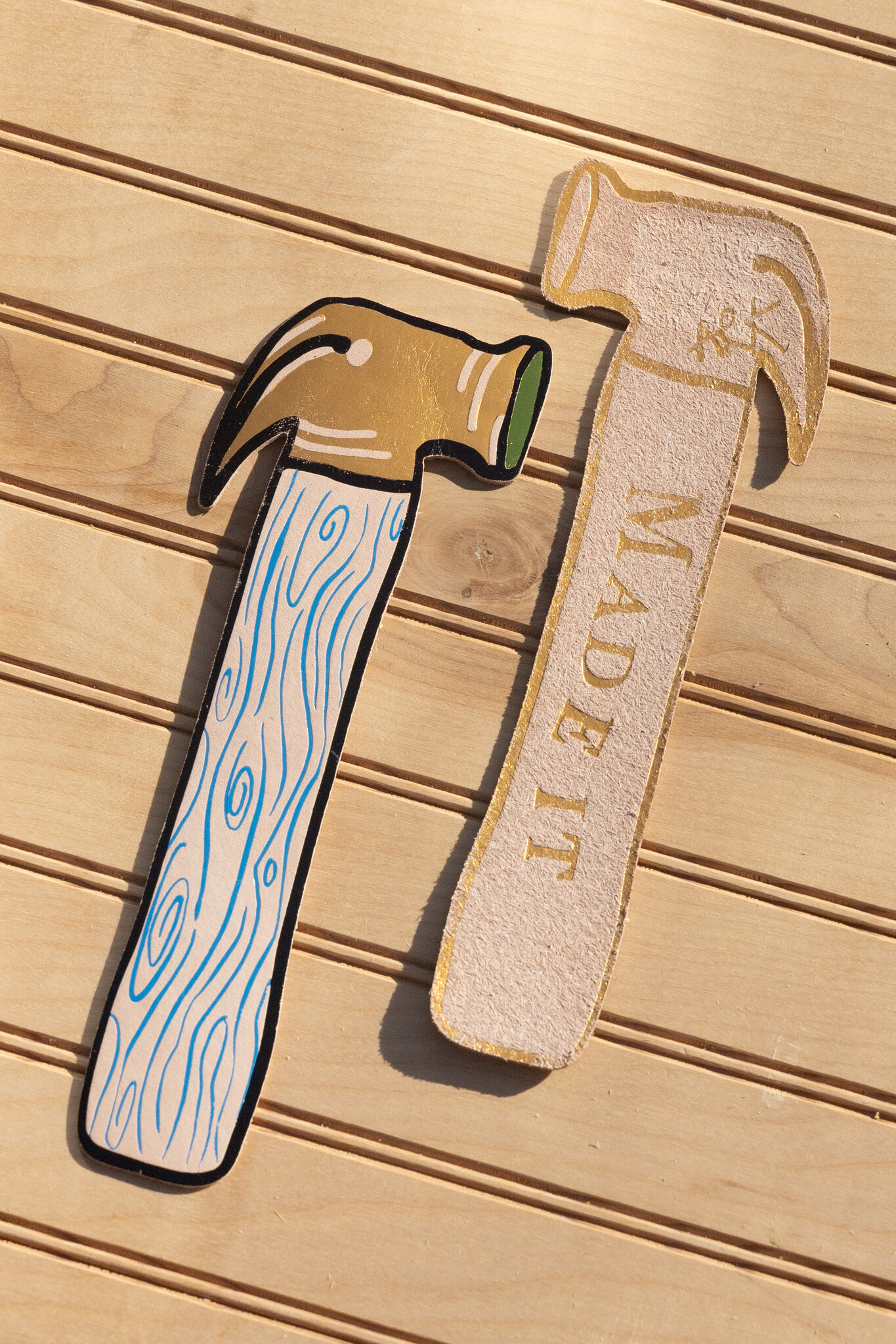 The Birch Store Blue Leather Hammer Bookmark