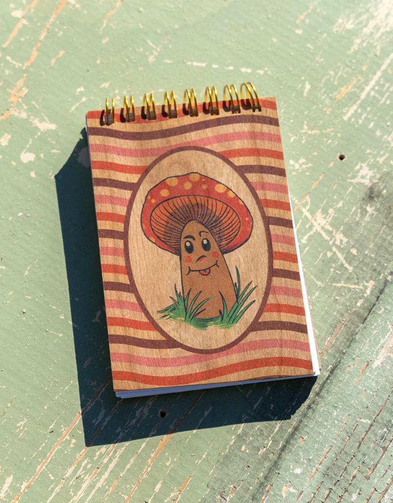 Spitfire Girl Hand Painted Wood Cover Notepad