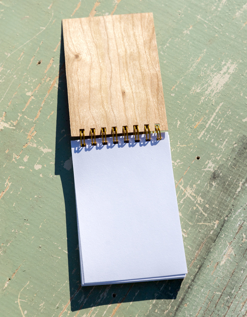 Spitfire Girl Hand Painted Wood Cover Notepad