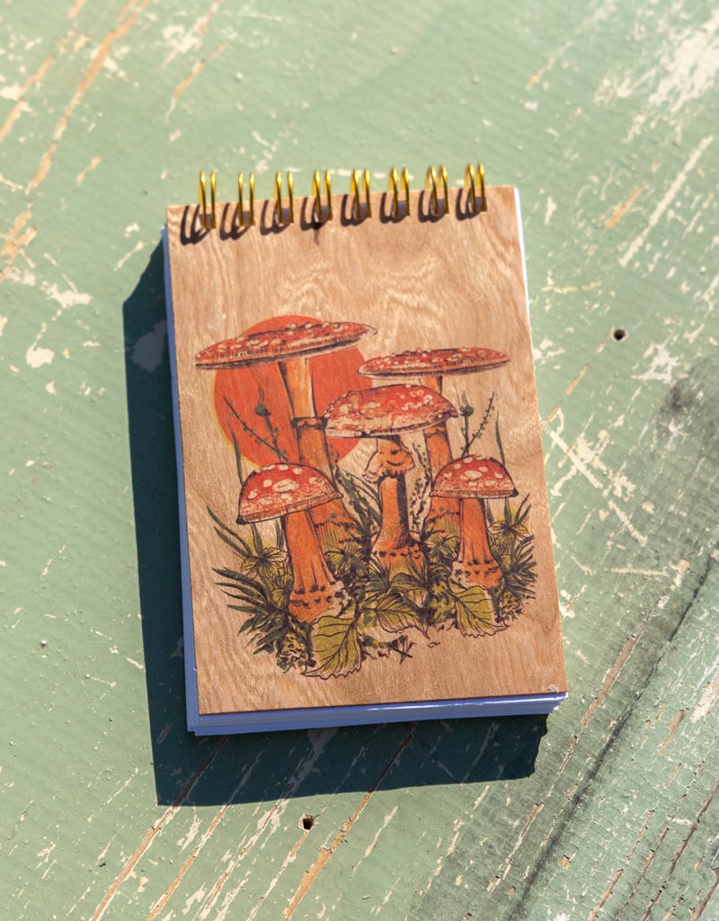 Spitfire Girl Hand Painted Wood Cover Notepad