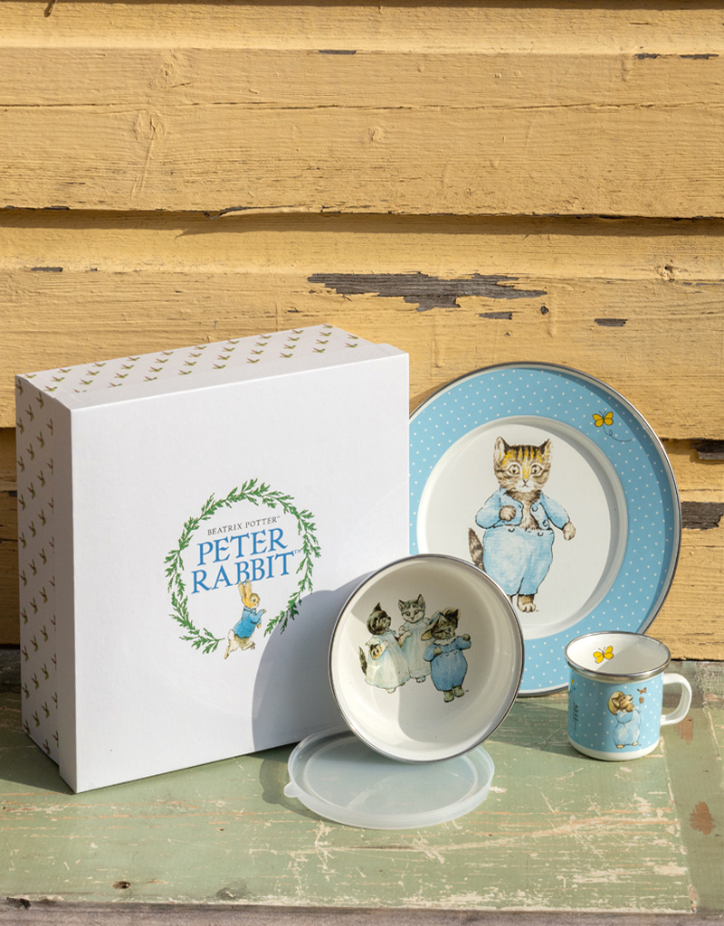 Golden Rabbit Tom Kitten Three Piece Enamel Set