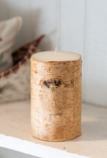 The Birch Store Birch Bark Pillar Candle 3x5