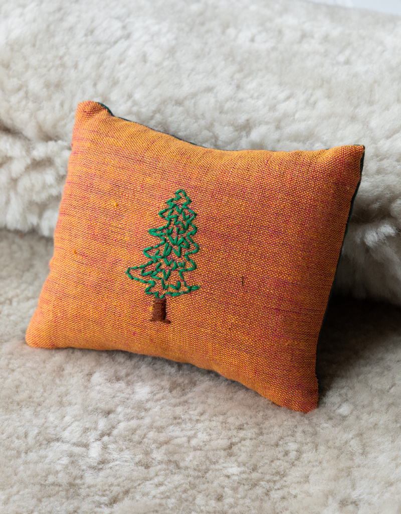Lori Hall Locally Made Small Emb. Balsam Pillow w/ Tree