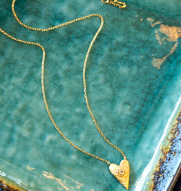 Satya Jewelry I Am Loved 16" White Topaz Heart Necklace