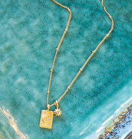 Satya Jewelry Empress Tarot Moonstone White Topaz Necklace
