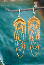 Satya Jewelry Scattered Moonlight Chain Moon Earrings