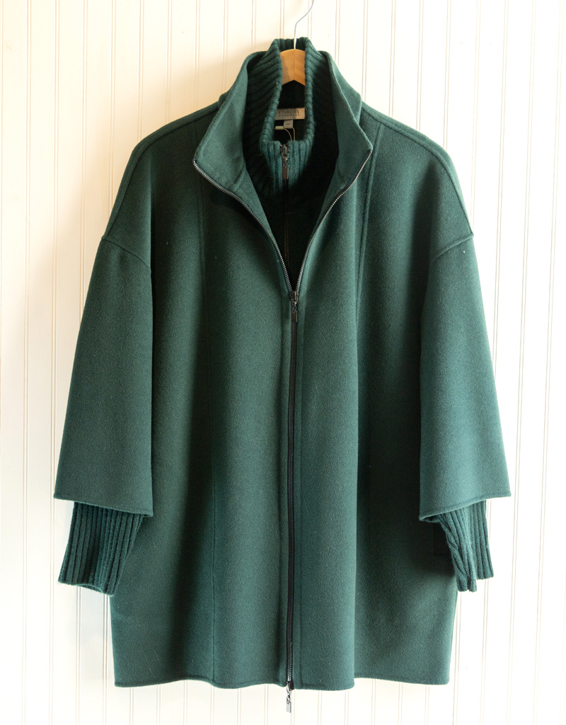 Kinross Cashmere Insert Zip Mock Coat
