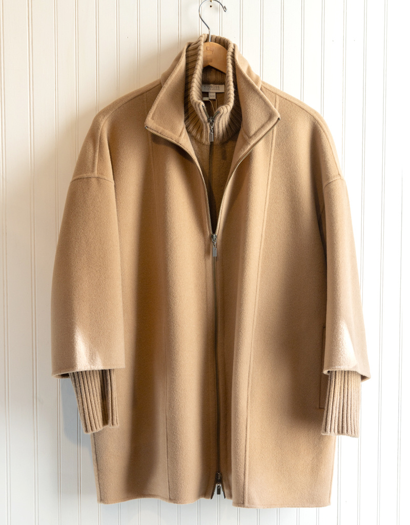 Kinross Cashmere Insert Zip Mock Coat