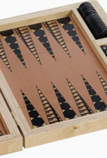Wolfum Studio Hand Printed Birch Travel Backgammon Set