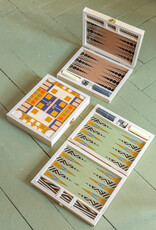 Wolfum Studio Hand Printed Birch Travel Backgammon Set