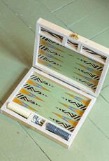 Wolfum Studio Hand Printed Birch Travel Backgammon Set