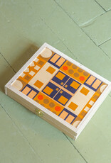 Wolfum Studio Hand Printed Birch Travel Backgammon Set