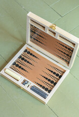 Wolfum Studio Hand Printed Birch Travel Backgammon Set