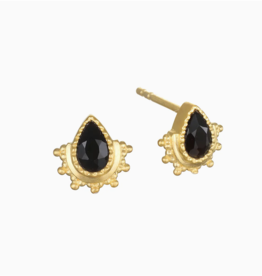 Satya Jewelry Black Onyx Stud Earrings