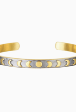 Satya Jewelry Black & Gold Moon Phase Cuff 18k Gold Plate