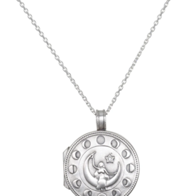 Satya Jewelry Mother Moon  Sterling Silver.Locket Necklace