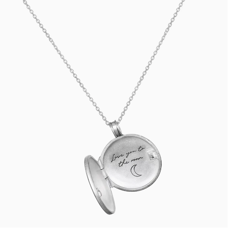 Satya Jewelry Mother Moon  Sterling Silver.Locket Necklace