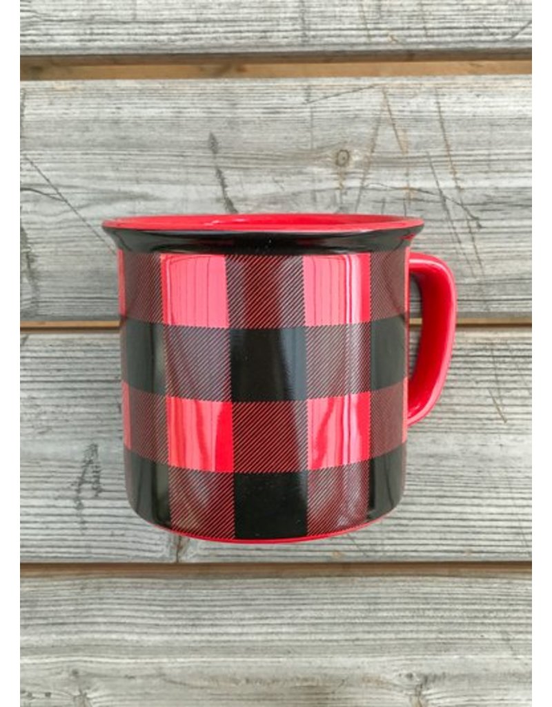 The Birch Store Buffalo Check Mug