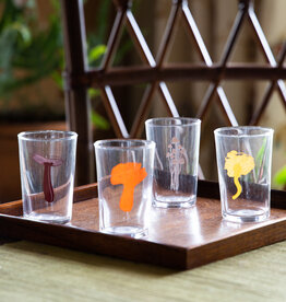 The Birch Store Set of 4 Mushroom  European Wine/ Juice Glass Brights