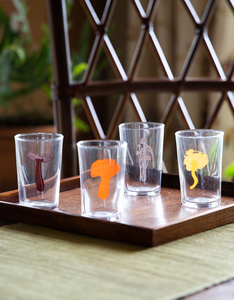 The Birch Store Set of 4 Mushroom  European Wine/ Juice Glass Brights