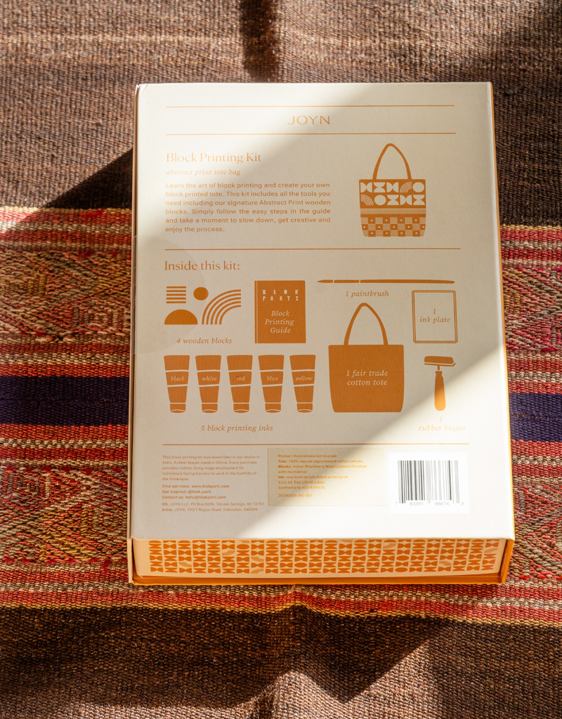 JOYN Block Print Tote Parti Kit