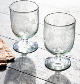 East Fork Pottery Etched Thistle Wine Glass