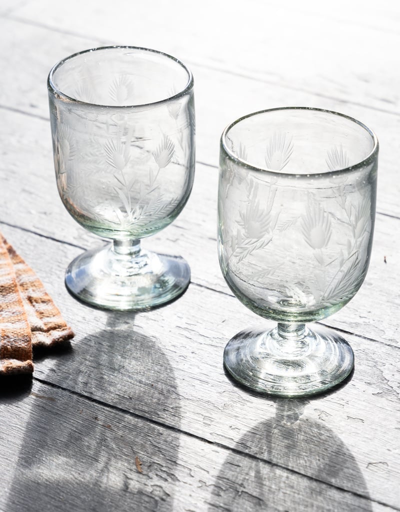 East Fork Pottery Etched Thistle Wine Glass