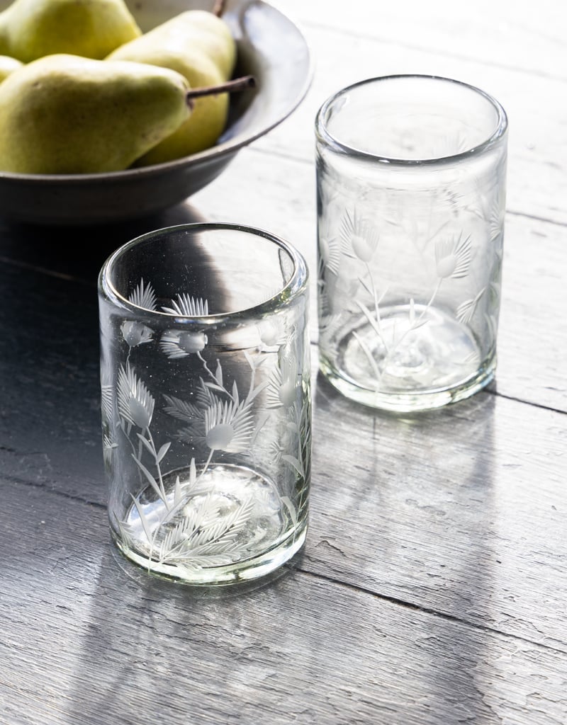 East Fork Pottery Etched Thistle Glass Tumbler