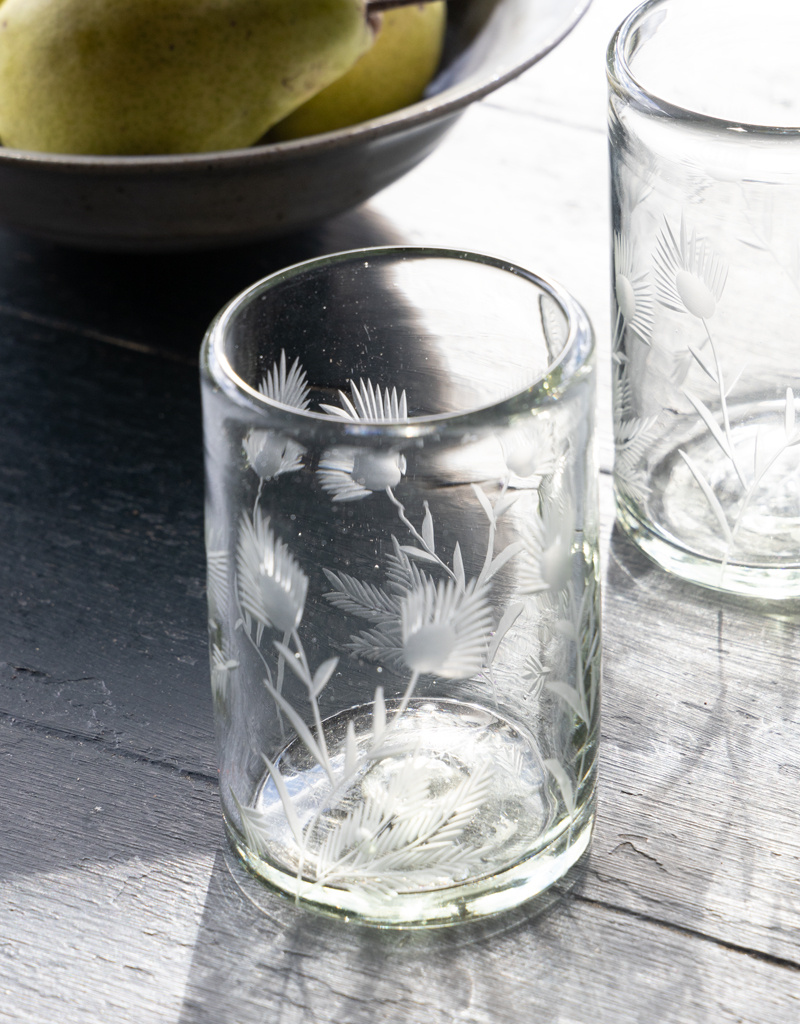 East Fork Pottery Etched Thistle Glass Tumbler
