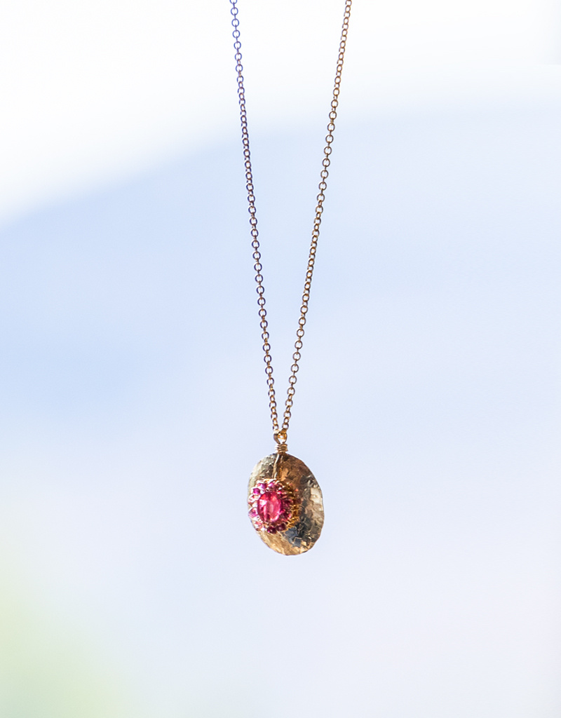 Dana Kellin Garnet & Pink Sapphire Spinel Seed Necklace